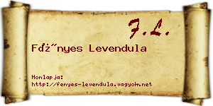 Fényes Levendula névjegykártya